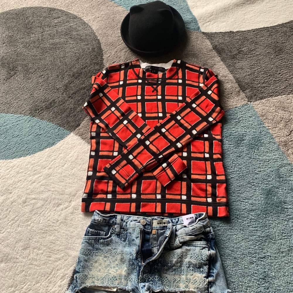 Brand new Marc Jacobs red plaid sweater